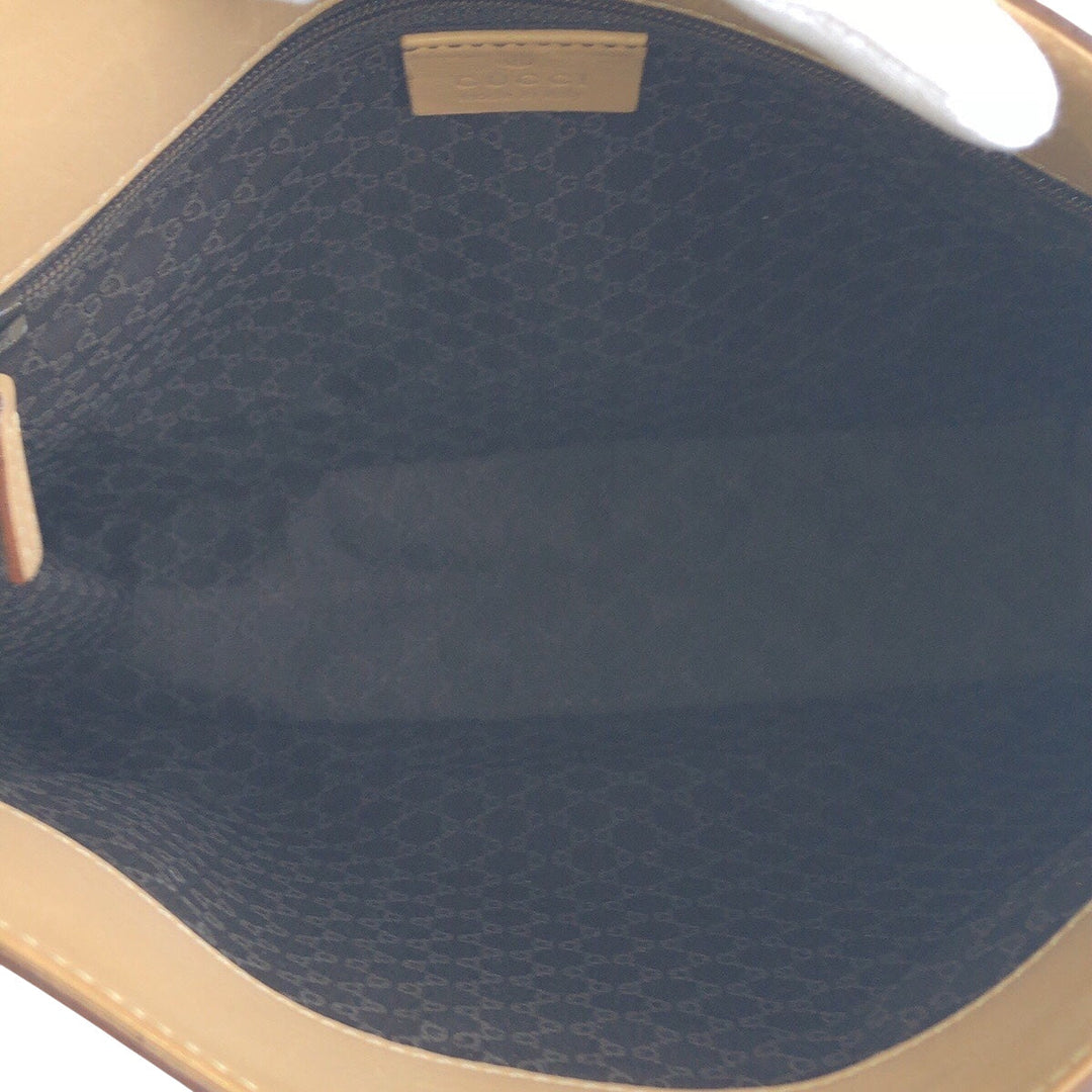 GUCCI Shoulder Bag 91762 leather beige Shoulder Bag pochette Women Used Authentic