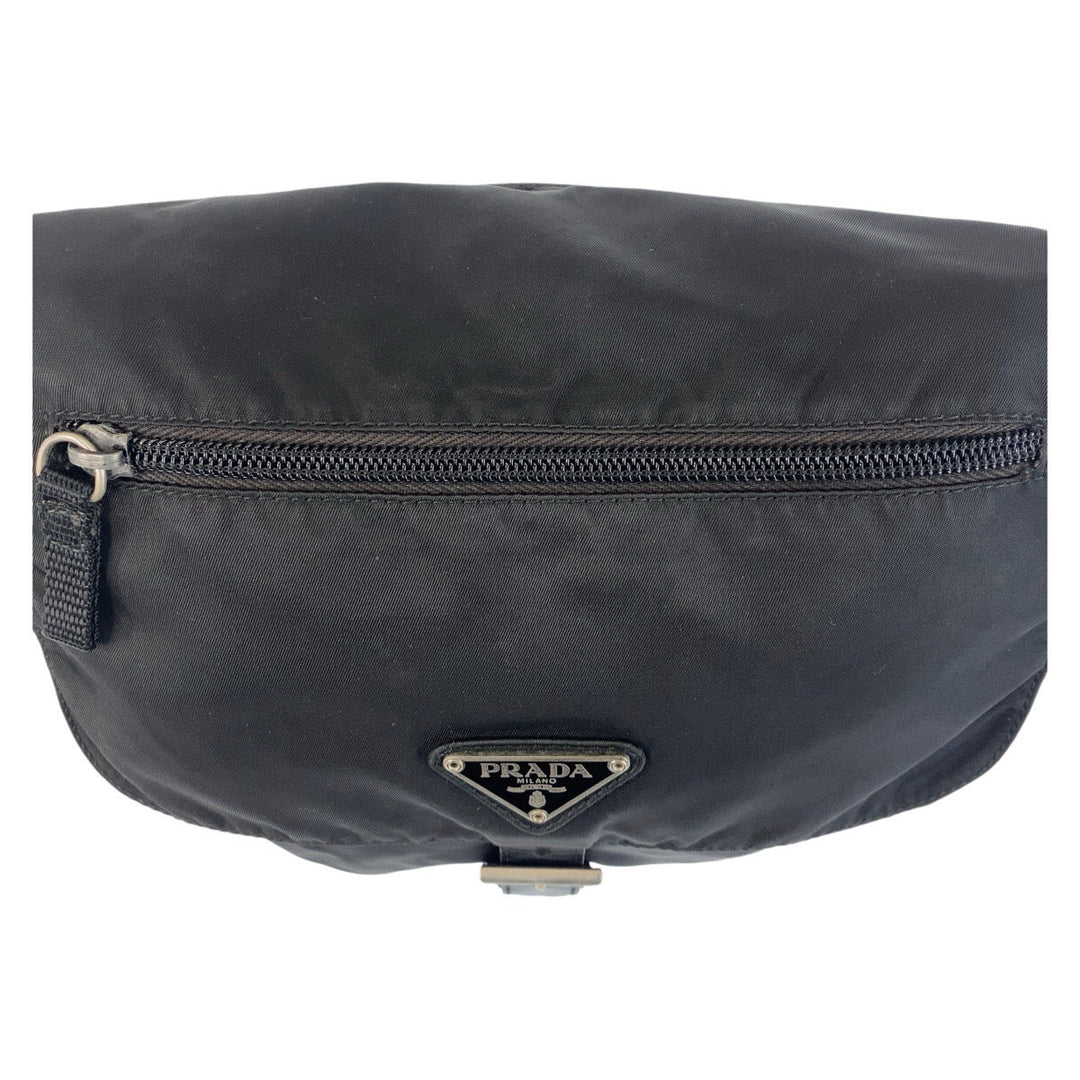 PRADA Shoulder Bag Nylon black Crossbody Shoulder Bag Messenger Bag Test Triangle With logo Women Used Authentic