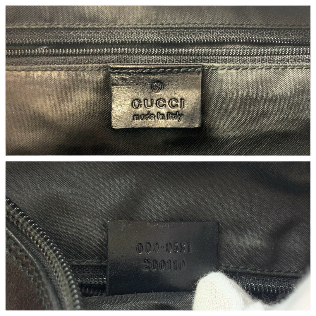 GUCCI Shoulder Bag 000 0531 GG canvas, leather Red black Bamboo Women Used Authentic