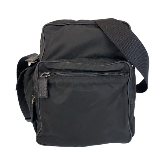PRADA Shoulder Bag Nylon black Crossbody Shoulder Bag Pochette Unisex Test Triangle With logo Women Used Authentic
