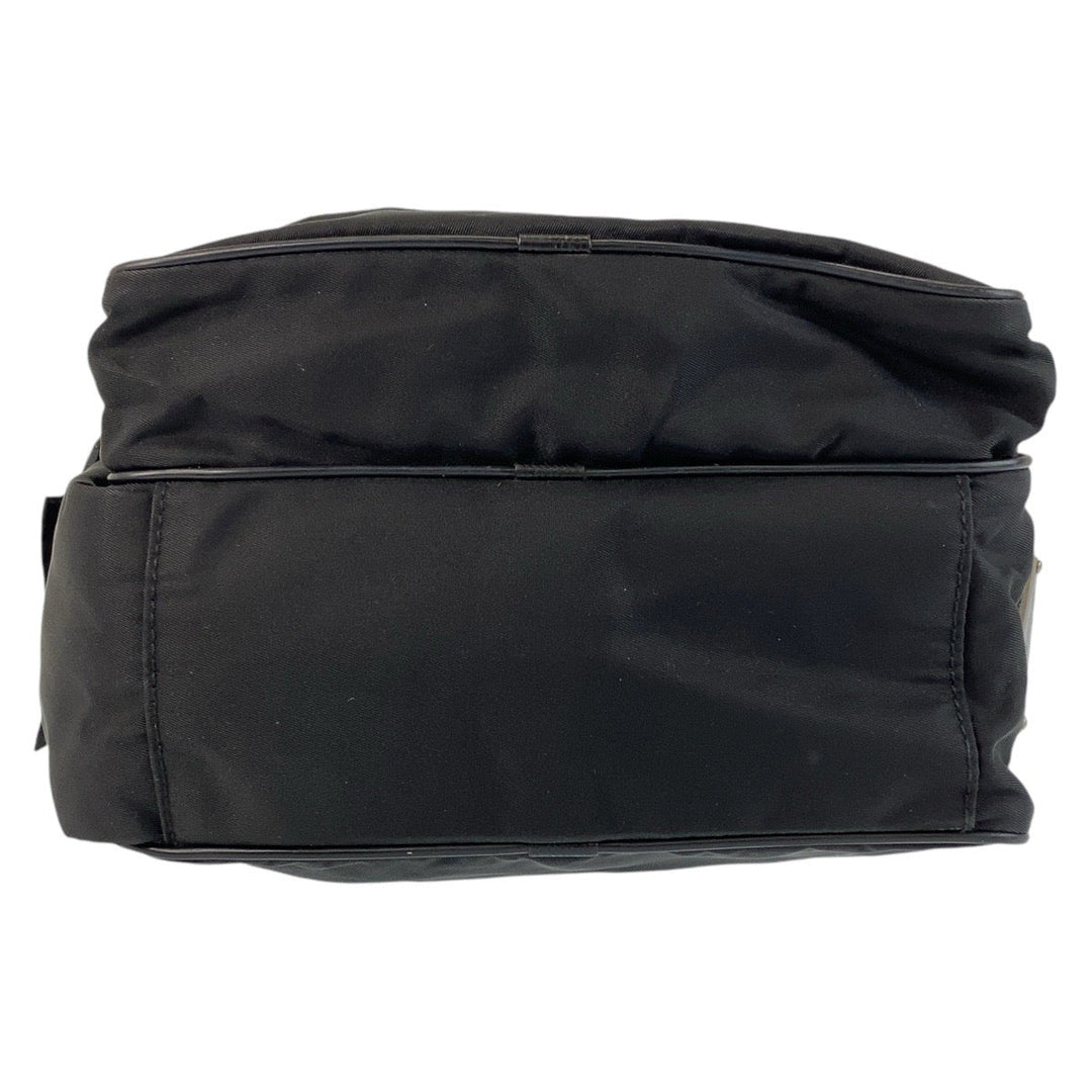 PRADA Shoulder Bag Nylon black Crossbody Shoulder Bag Pochette Unisex Test Triangle With logo Women Used Authentic