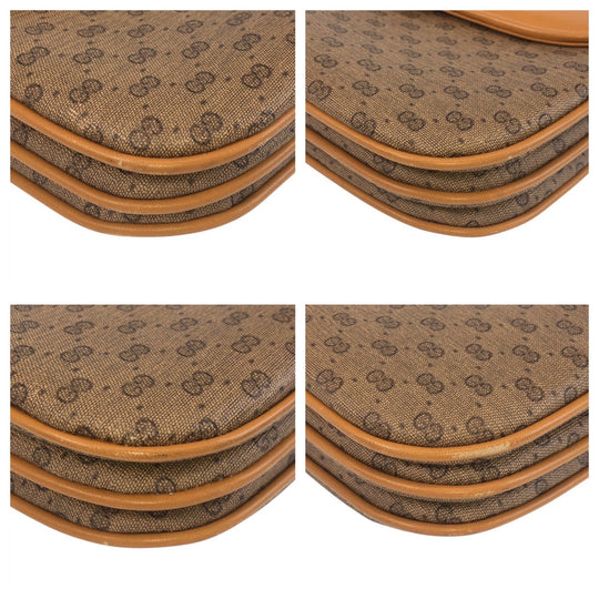 GUCCI Shoulder Bag 004 256 PVC, Leather Brown camel Crossbody Shoulder Bag Messenger Bag Old Gucci Micro GG Women Used Authentic