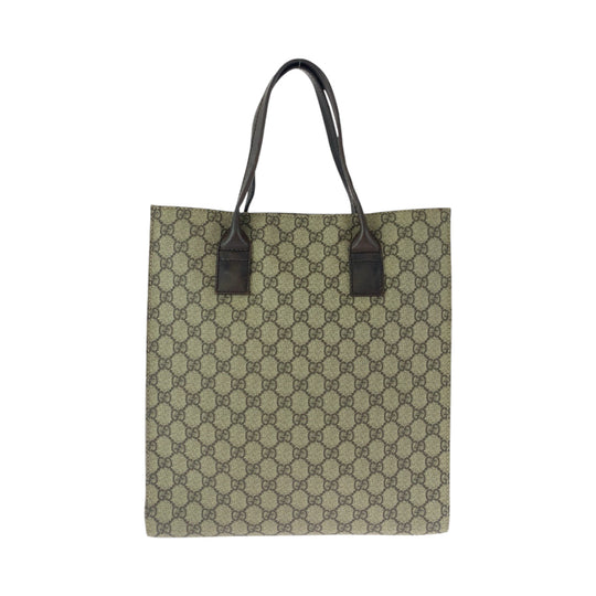 GUCCI Tote Bag 91249 GG Supreme Canvas Beige brown Tote Bag handbag Women Used Authentic