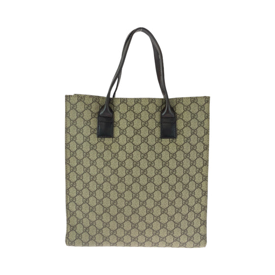 GUCCI Tote Bag 91249 GG Supreme Canvas Beige brown Tote Bag handbag Women Used Authentic