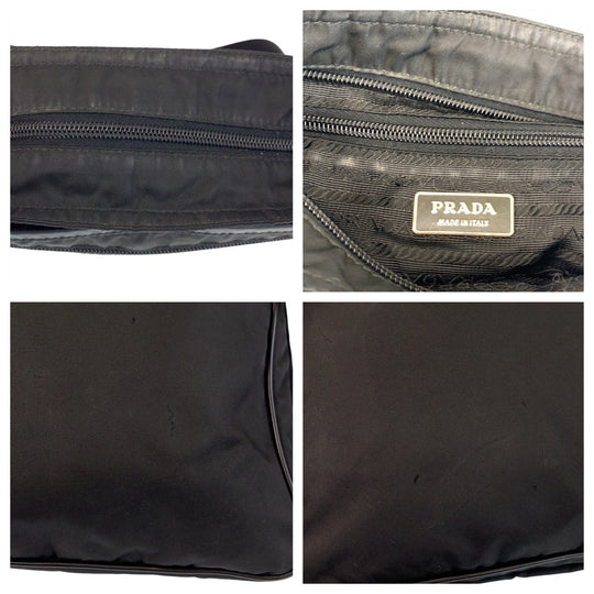 PRADA Shoulder Bag Nylon black Crossbody Shoulder Bag Messenger Bag Test Triangle With logo Women Used Authentic