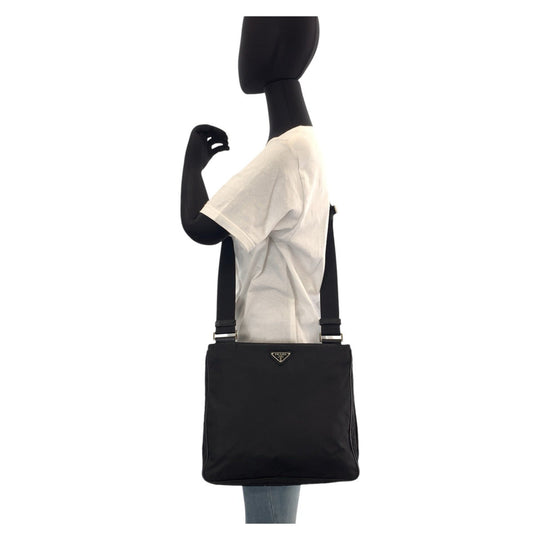 PRADA Shoulder Bag Nylon black Crossbody Shoulder Bag Messenger Bag Test Triangle With logo Women Used Authentic