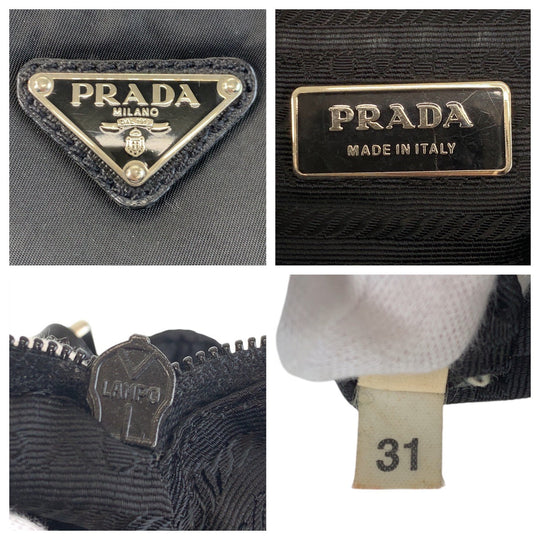 PRADA Shoulder Bag Nylon black Crossbody Shoulder Bag Messenger Bag Test Triangle With logo Women Used Authentic