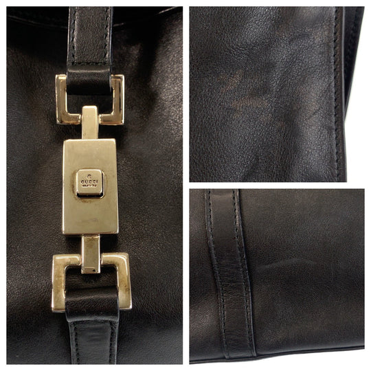 GUCCI Shoulder Bag 001 3355 leather black Shoulder Bag Jackie Women Used Authentic