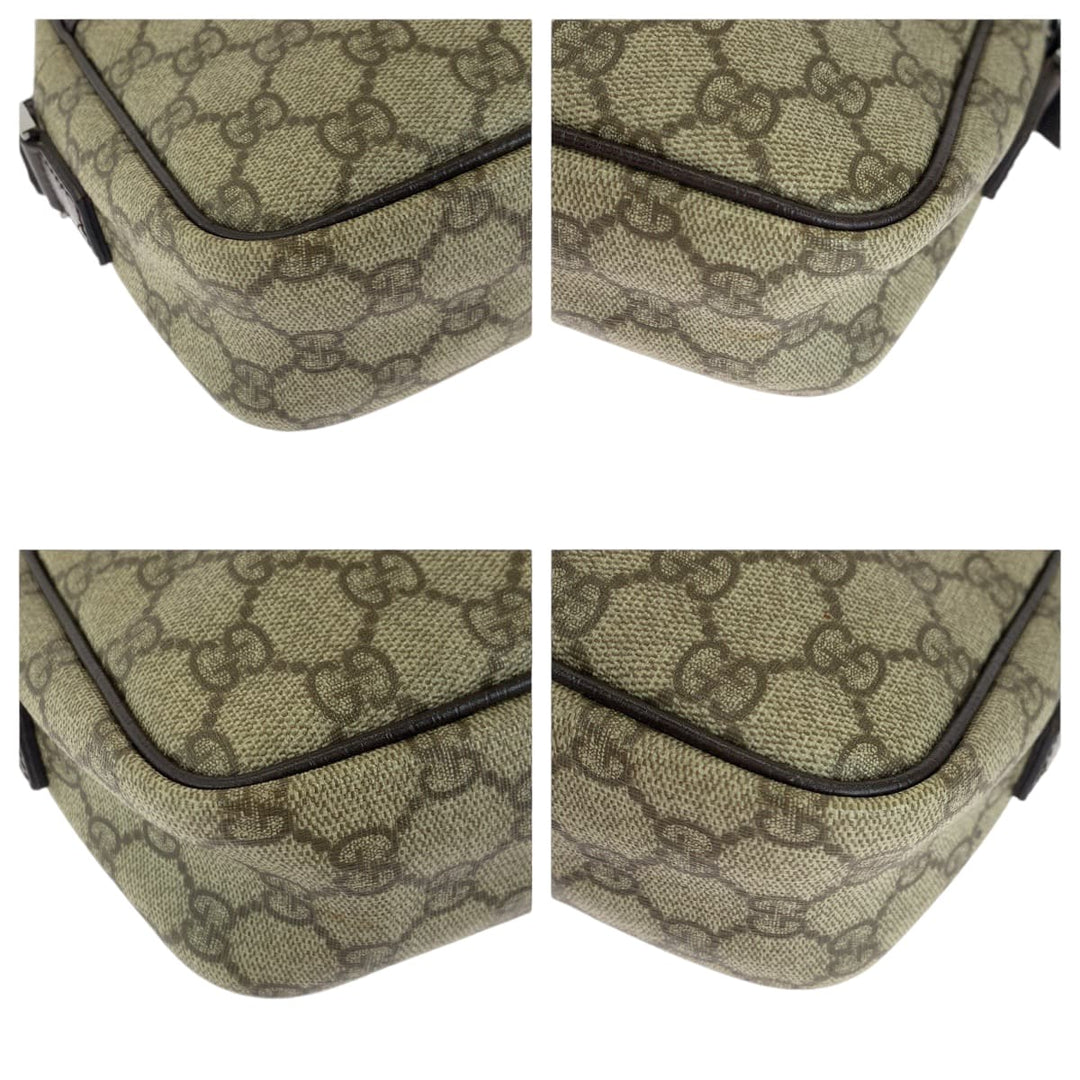 GUCCI Shoulder Bag GG Supreme Canvas Beige brown Shoulder Bag pochette GG plus Women Used Authentic