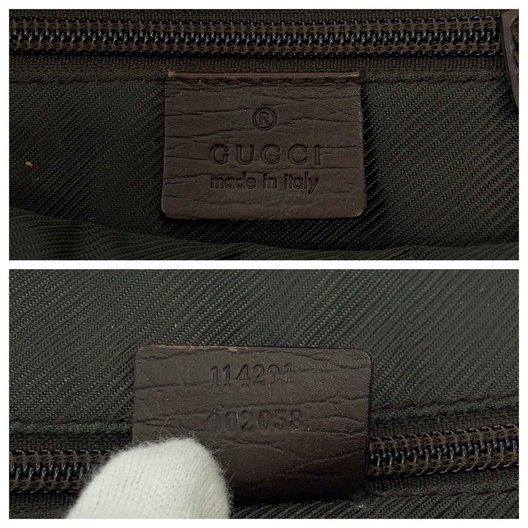 GUCCI Shoulder Bag GG Supreme Canvas Beige brown Shoulder Bag pochette GG plus Women Used Authentic