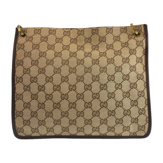 GUCCI Shoulder Bag 91762 GG canvas, leather Brown beige Crossbody Shoulder Bag Messenger Bag Women Used Authentic