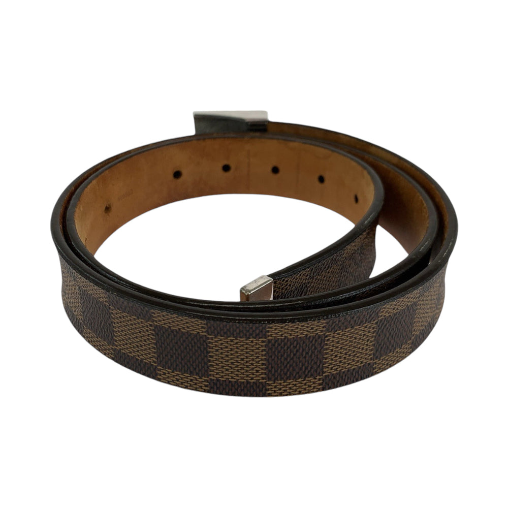 LOUIS VUITTON belt M6803 PVC, Leather Brown Damier Sainteure Carre mens 36 Used Authentic