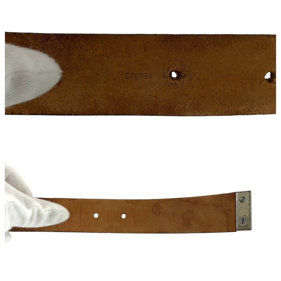 LOUIS VUITTON belt M6803 PVC, Leather Brown Damier Sainteure Carre mens 36 Used Authentic