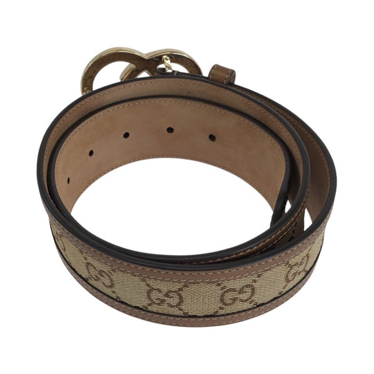 GUCCI belt 245856 479610 80 32 GG canvas, leather Brown Belts Unisex Heart Rocking Women 32 Used Authentic