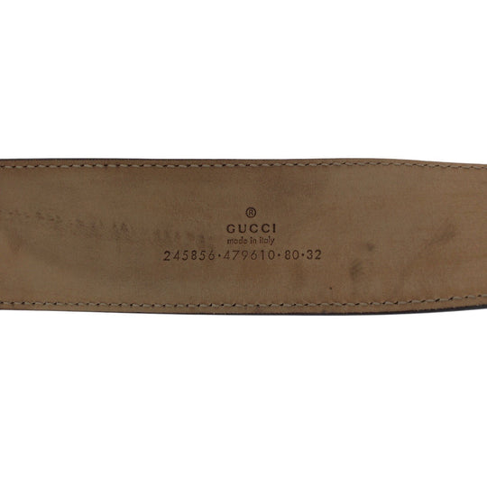GUCCI belt 245856 479610 80 32 GG canvas, leather Brown Belts Unisex Heart Rocking Women 32 Used Authentic