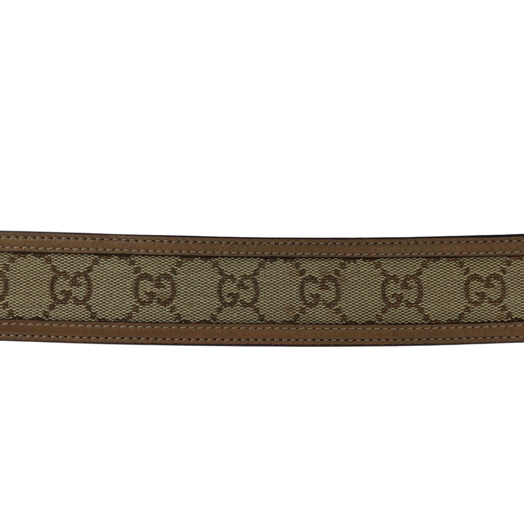 GUCCI belt 245856 479610 80 32 GG canvas, leather Brown Belts Unisex Heart Rocking Women 32 Used Authentic