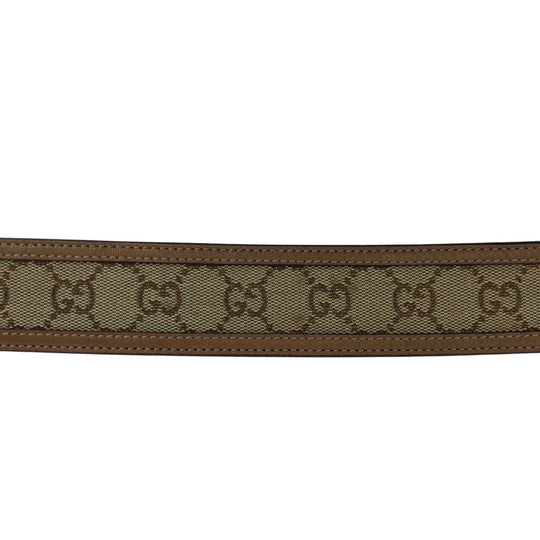 GUCCI belt 245856 479610 80 32 GG canvas, leather Brown Belts Unisex Heart Rocking Women 32 Used Authentic
