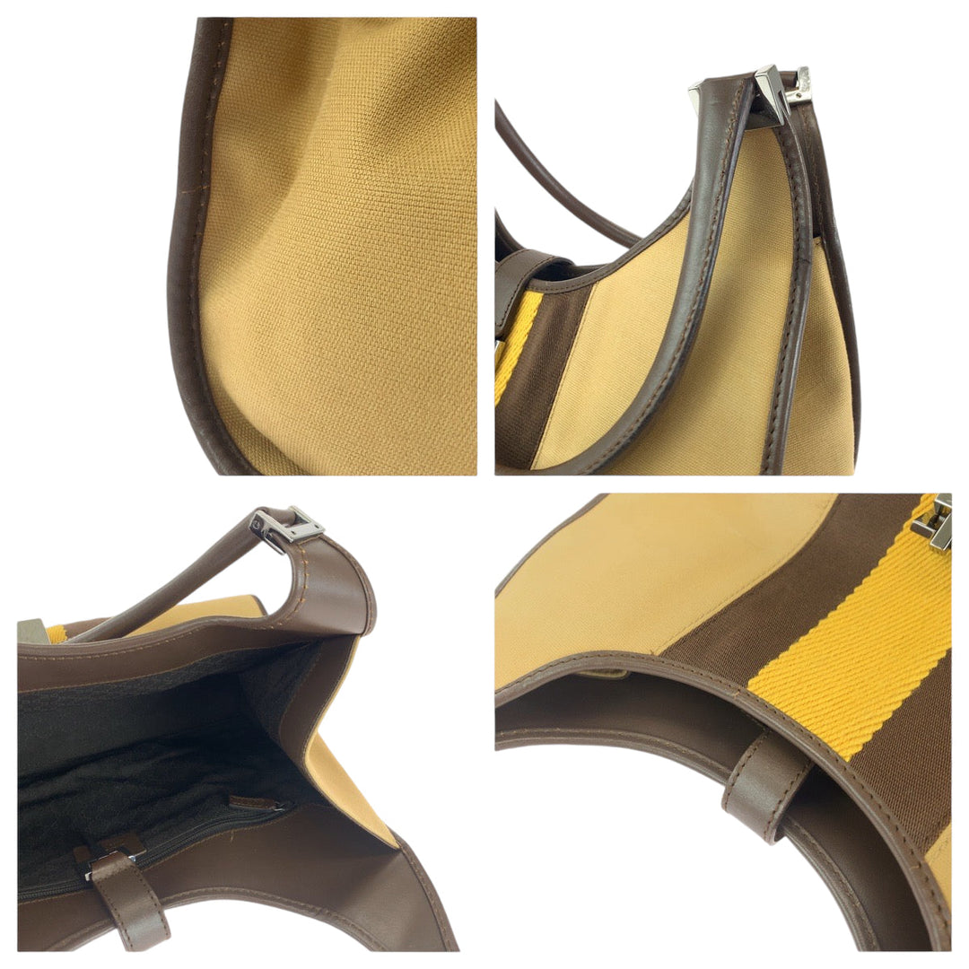 GUCCI Shoulder Bag 002 1067 GG canvas Brown One Shoulder Bag Jackie Women Used Authentic