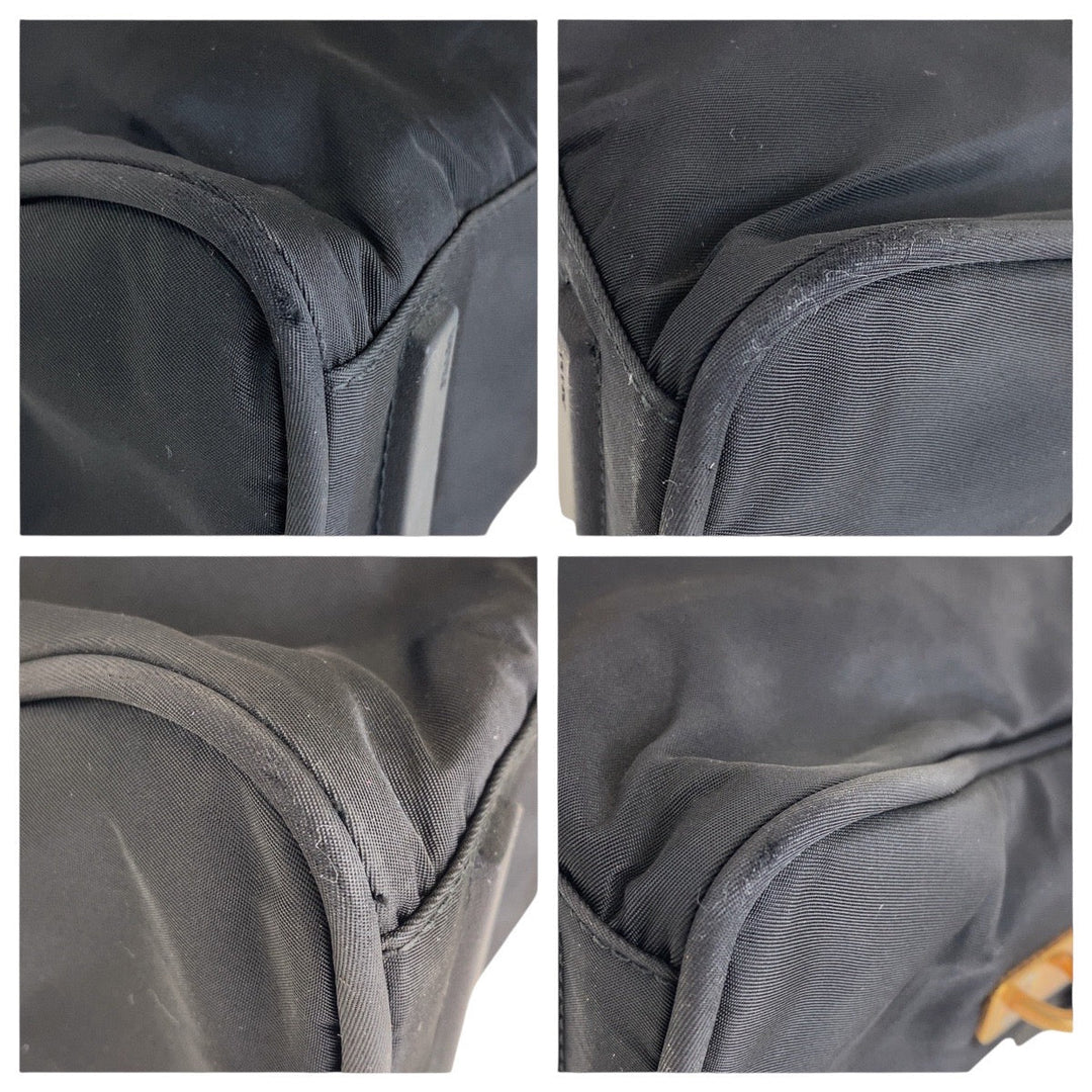 PRADA Shoulder Bag Nylon black Shoulder Bag Business Bag Test Triangle With logo Women Used Authentic