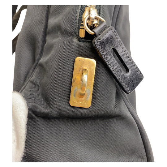 PRADA Shoulder Bag Nylon black Shoulder Bag Business Bag Test Triangle With logo Women Used Authentic
