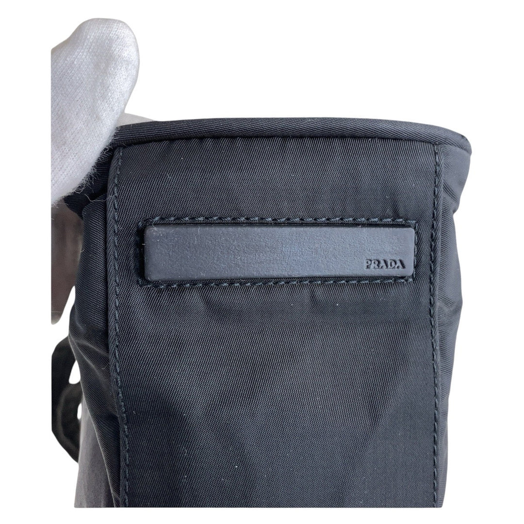 PRADA Shoulder Bag Nylon black Shoulder Bag Business Bag Test Triangle With logo Women Used Authentic