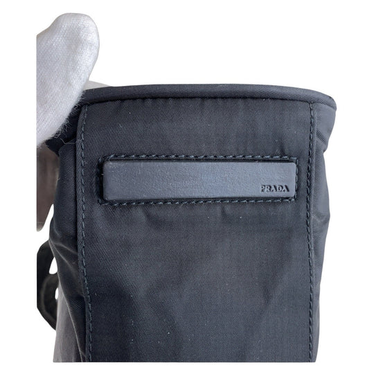 PRADA Shoulder Bag Nylon black Shoulder Bag Business Bag Test Triangle With logo Women Used Authentic