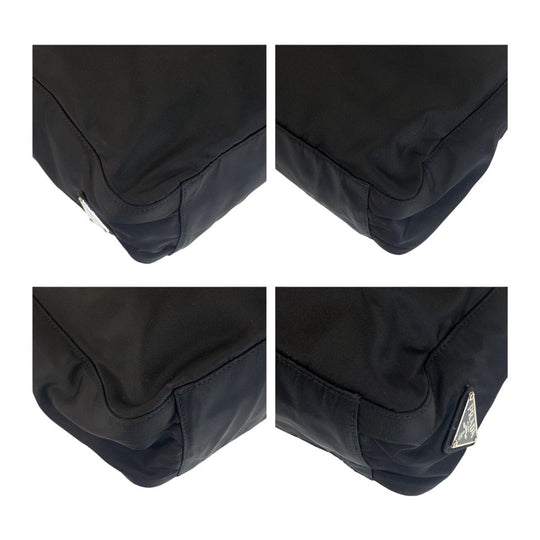 PRADA Tote Bag Nylon black Tote Bag Shoulder Bag Test Triangle With logo Women Used Authentic