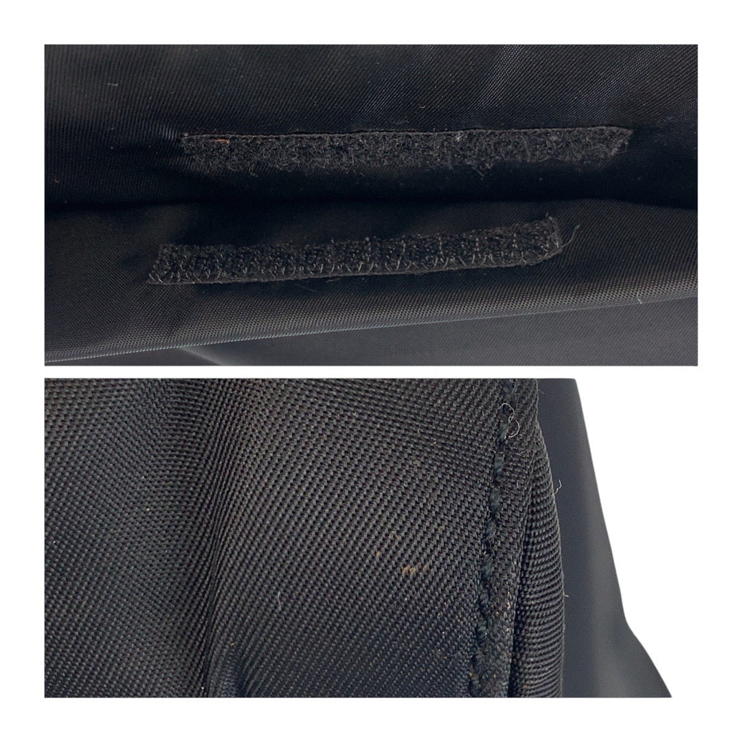 PRADA Tote Bag Nylon black Tote Bag Shoulder Bag Test Triangle With logo Women Used Authentic