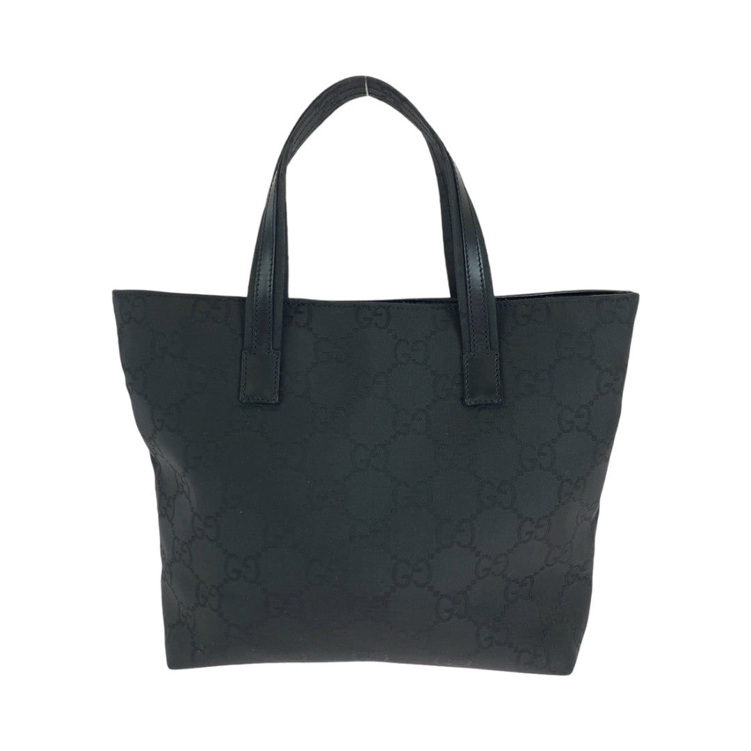 GUCCI Tote Bag 105650 GG canvas black Tote Bag handbag W pocket Women Used Authentic