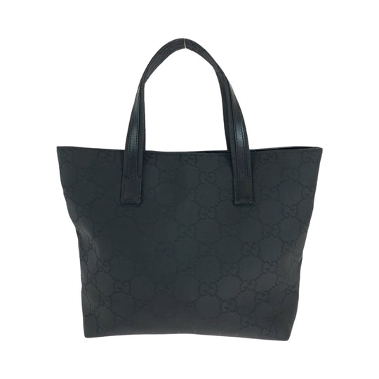 GUCCI Tote Bag 105650 GG canvas black Tote Bag handbag W pocket Women Used Authentic