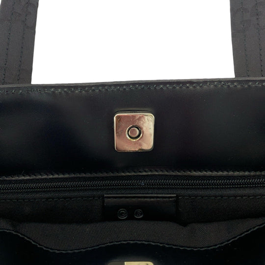 GUCCI Tote Bag 105650 GG canvas black Tote Bag handbag W pocket Women Used Authentic