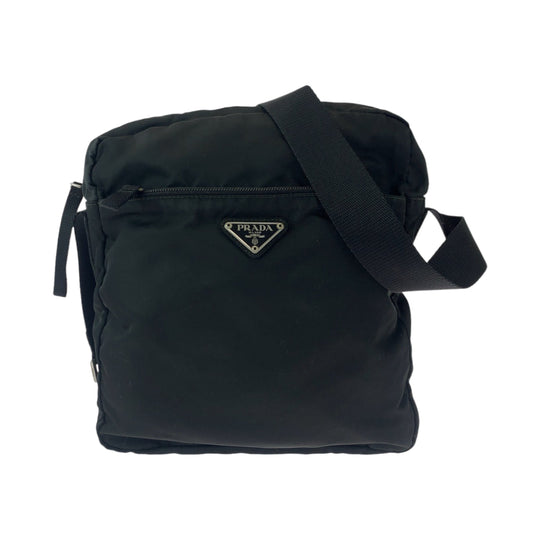 PRADA Shoulder Bag Nylon black Shoulder Bag pochette Test Triangle With logo Women Used Authentic