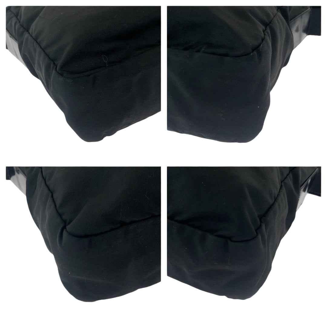 PRADA Shoulder Bag Nylon black Shoulder Bag pochette Test Triangle With logo Women Used Authentic