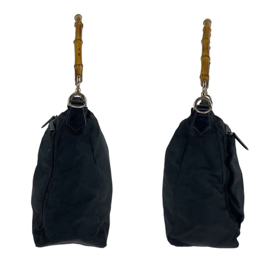 GUCCI Shoulder Bag 000 2032 0509 Canvas, Leather black Bamboo Women Used Authentic