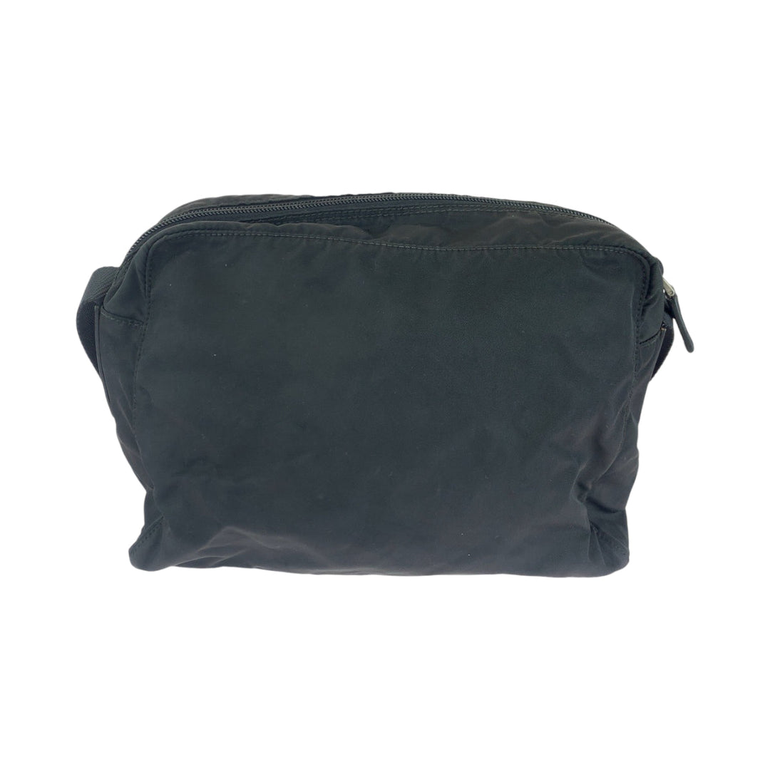 PRADA Shoulder Bag Nylon black Shoulder Bag pochette Test Triangle With logo mens Used Authentic