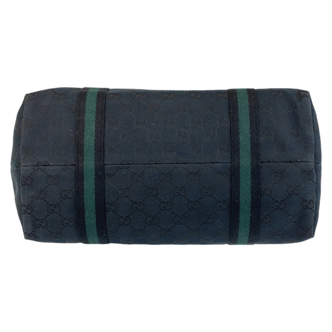 GUCCI Tote Bag 139260 GG canvas, leather black Tote Bag Shoulder Bag Sherry line Women Used Authentic