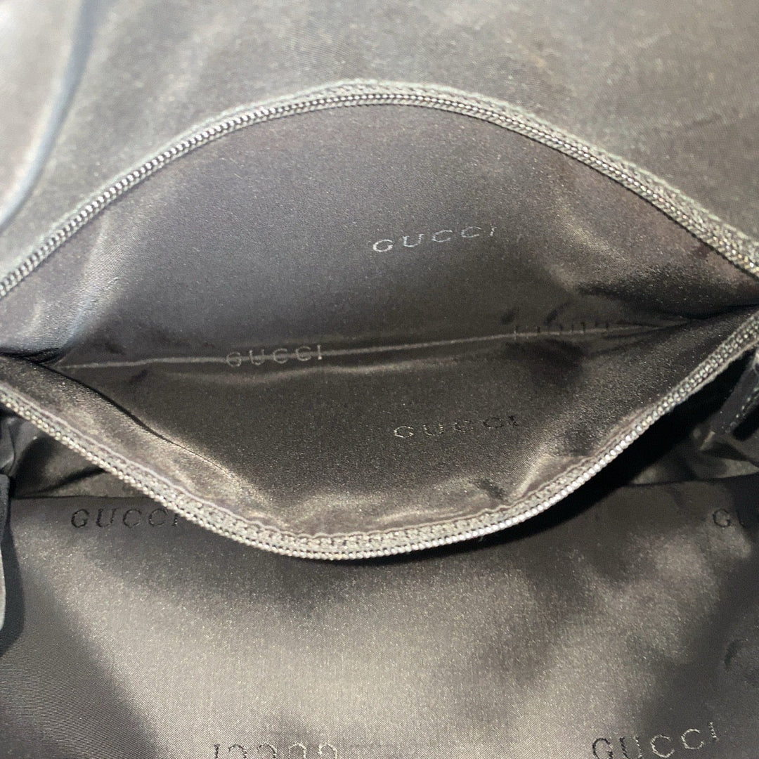 GUCCI Handbag 001 1638 Nylon, Bamboo black Handbag Bamboo Women Used Authentic