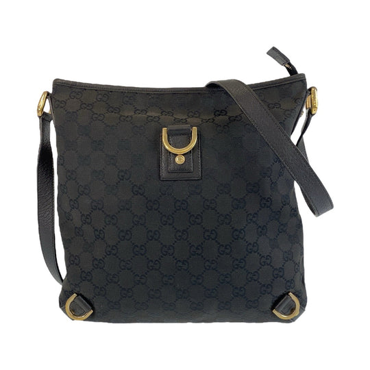 GUCCI Shoulder Bag 131326 GG canvas, leather black Crossbody Shoulder Bag Messenger Bag Abbey Women Used Authentic