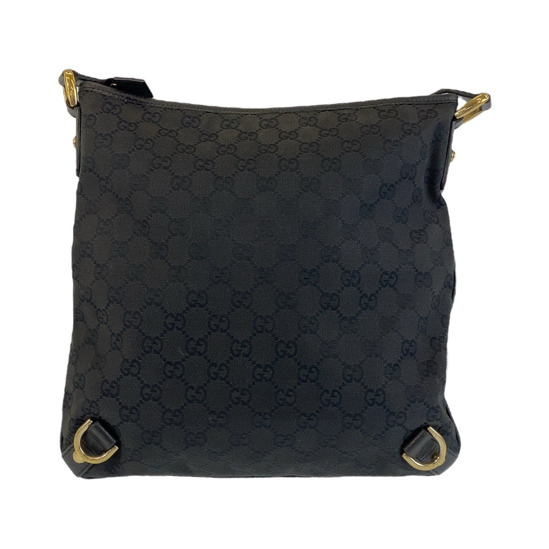 GUCCI Shoulder Bag 131326 GG canvas, leather black Crossbody Shoulder Bag Messenger Bag Abbey Women Used Authentic