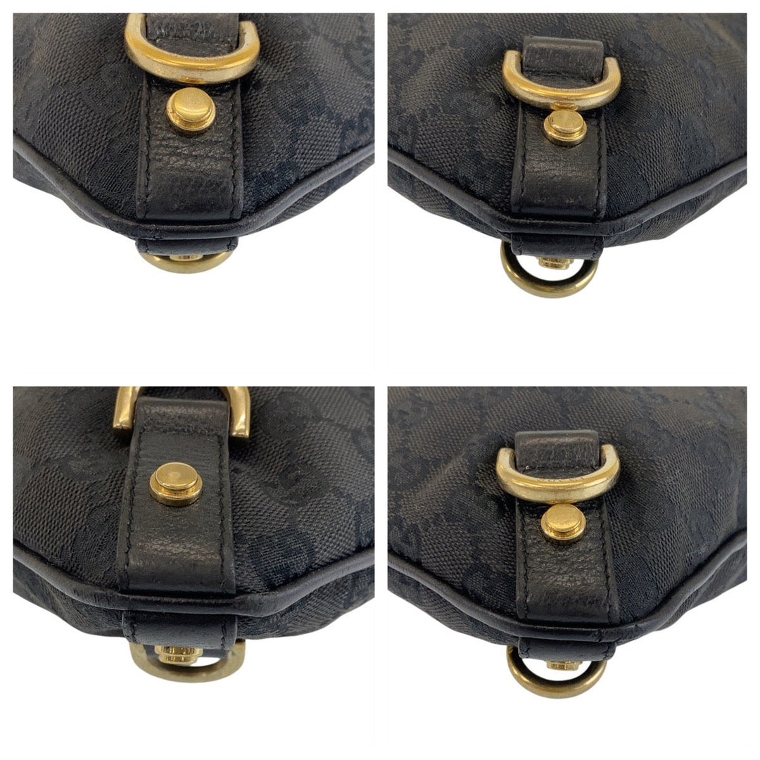 GUCCI Shoulder Bag 131326 GG canvas, leather black Crossbody Shoulder Bag Messenger Bag Abbey Women Used Authentic