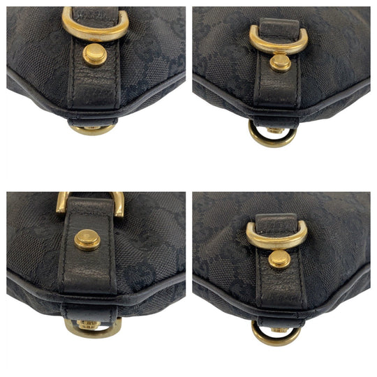 GUCCI Shoulder Bag 131326 GG canvas, leather black Crossbody Shoulder Bag Messenger Bag Abbey Women Used Authentic