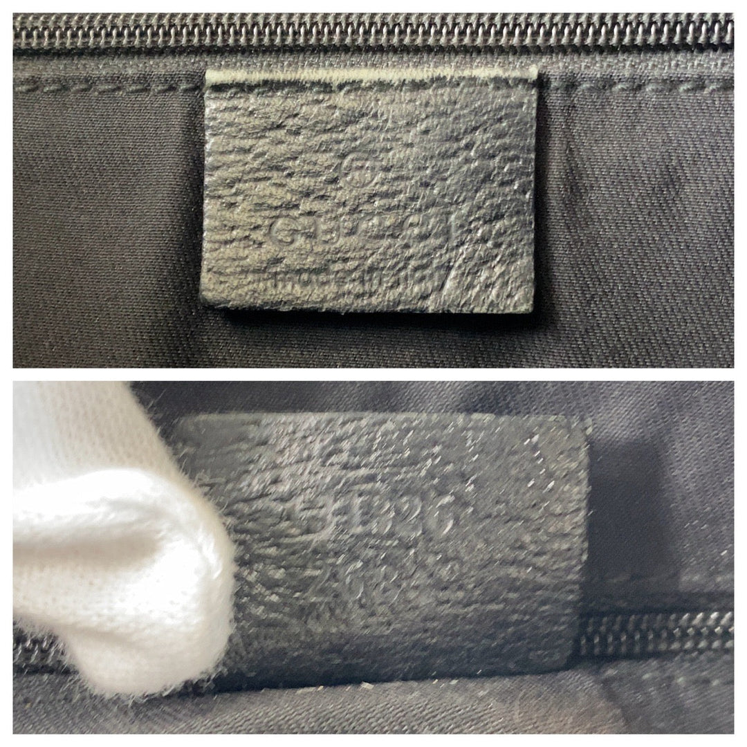 GUCCI Shoulder Bag 131326 GG canvas, leather black Crossbody Shoulder Bag Messenger Bag Abbey Women Used Authentic