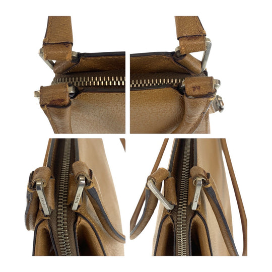 PRADA Shoulder Bag leather Brown Shoulder Bag Tote Bag Women Used Authentic