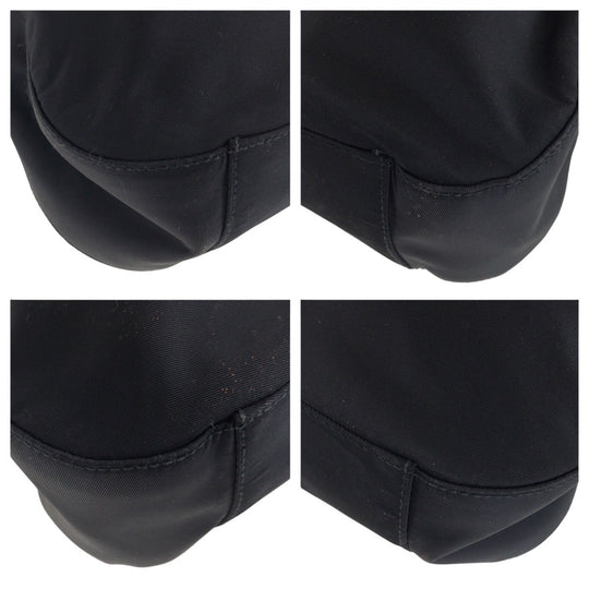 PRADA Shoulder Bag Nylon, Plastic BlackSilverMetal Test Triangle With logo Women Used Authentic