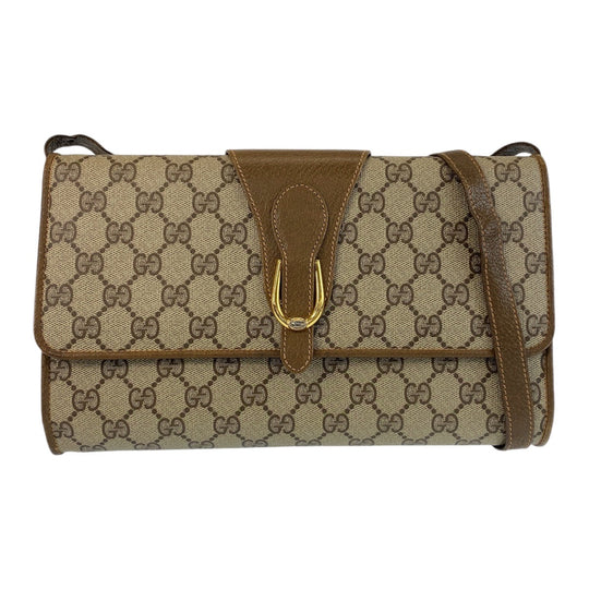 GUCCI Shoulder Bag 904 02 050 GG Supreme canvas, leather Beige Gold Metal Crossbody Shoulder Bag Messenger Bag Old Gucci Women Used Authentic