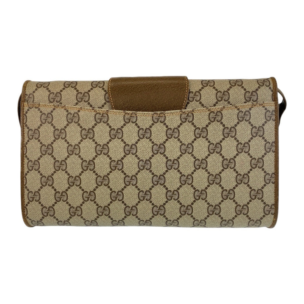 GUCCI Shoulder Bag 904 02 050 GG Supreme canvas, leather Beige Gold Metal Crossbody Shoulder Bag Messenger Bag Old Gucci Women Used Authentic