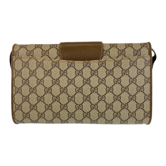 GUCCI Shoulder Bag 904 02 050 GG Supreme canvas, leather Beige Gold Metal Crossbody Shoulder Bag Messenger Bag Old Gucci Women Used Authentic