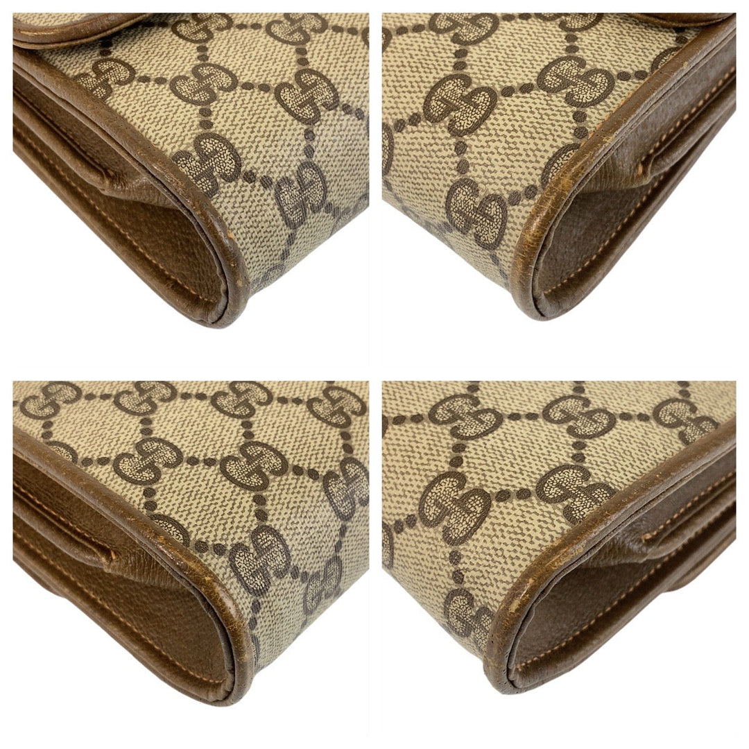 GUCCI Shoulder Bag 904 02 050 GG Supreme canvas, leather Beige Gold Metal Crossbody Shoulder Bag Messenger Bag Old Gucci Women Used Authentic