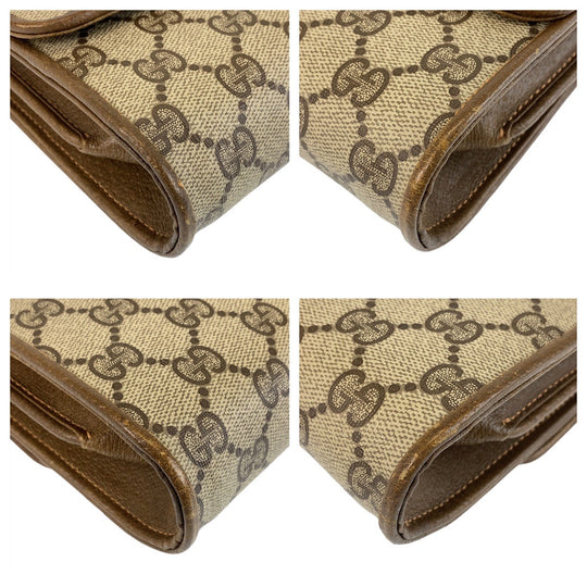 GUCCI Shoulder Bag 904 02 050 GG Supreme canvas, leather Beige Gold Metal Crossbody Shoulder Bag Messenger Bag Old Gucci Women Used Authentic