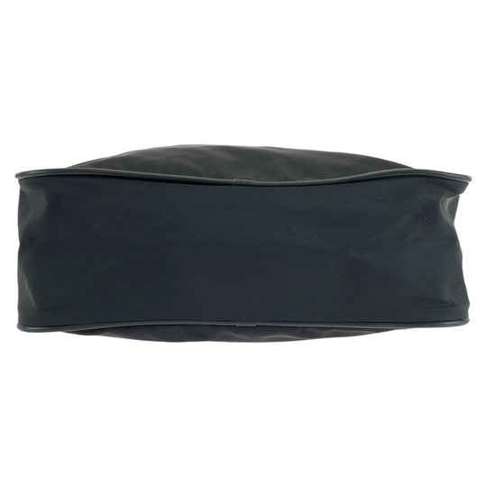 PRADA Shoulder Bag Nylon, Leather BlackSilverMetal Shoulder Bag Pochette Unisex Test Triangle With logo Women Used Authentic